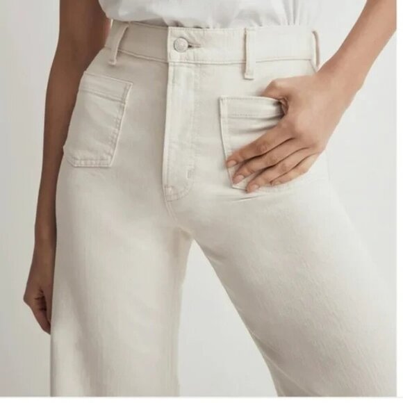 Madewell The Perfect Vintage Wide Leg Women Jean Size 32 Ivory - Picture 2 of 13